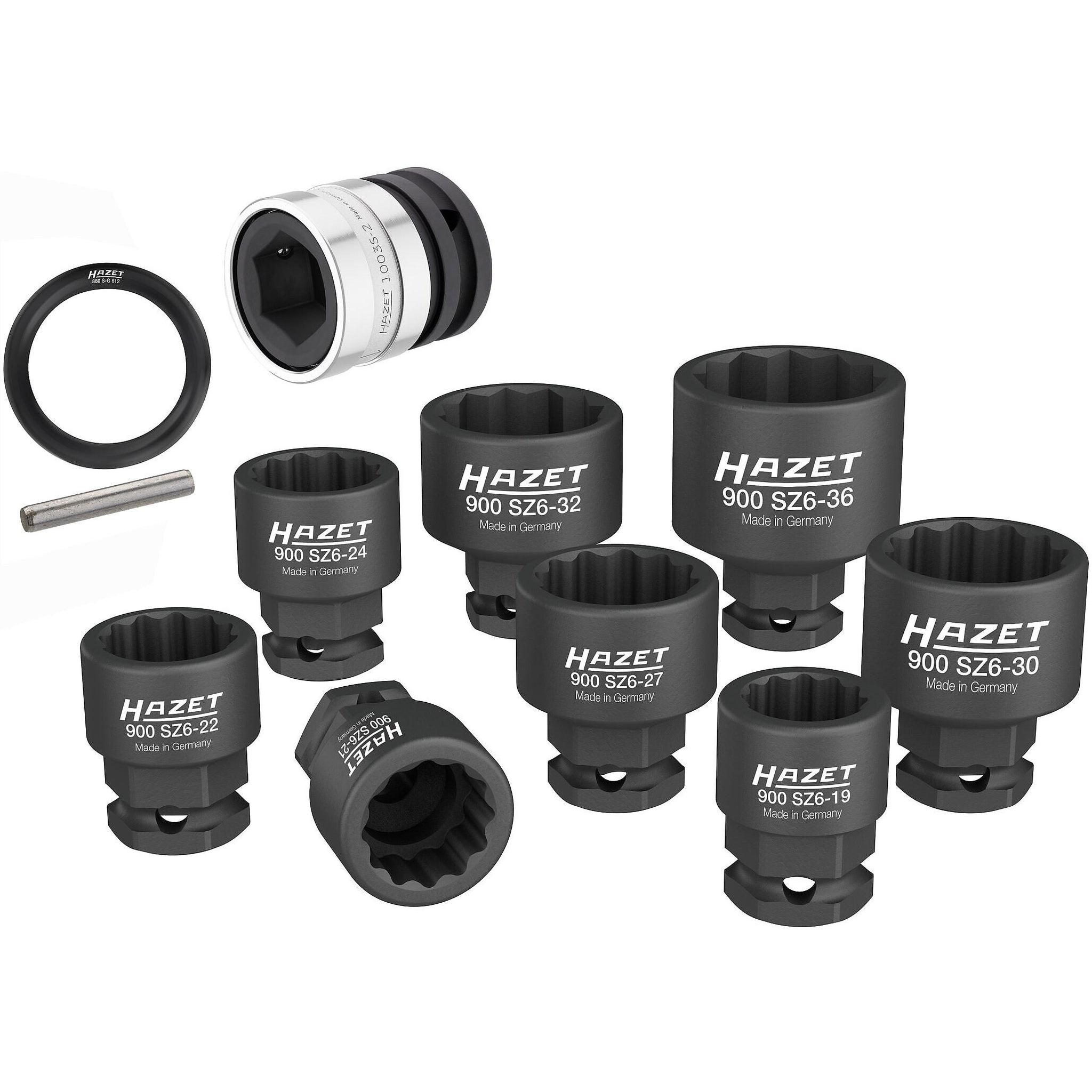 Hazet 900SZ6/11 1⁄2″ ∙ 24 mm outside hexagon Impact socket set ∙ Outside 12-point traction profile