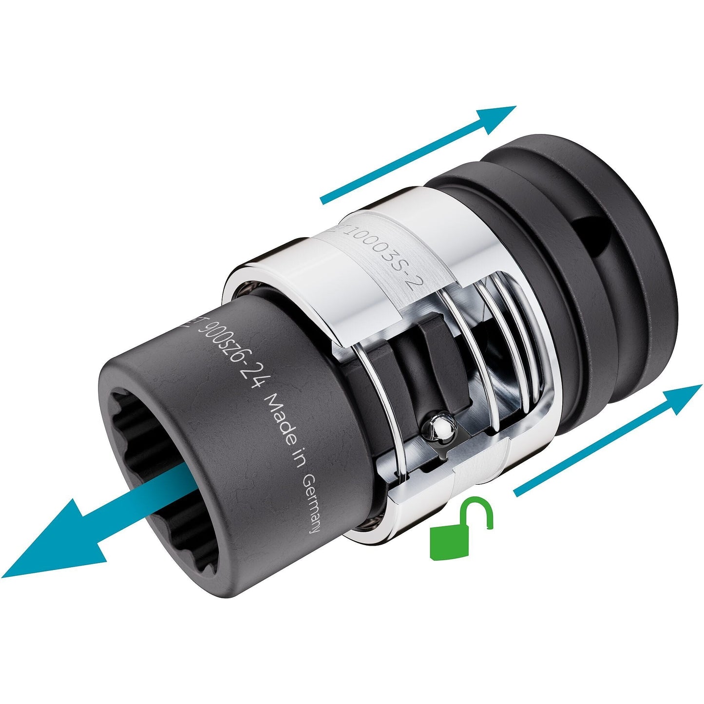 Hazet 900SZ6-21 1⁄2″ ∙ 24 mm outside hexagon Impact socket ∙ Outside 12-point traction profile ∙ 21 mm