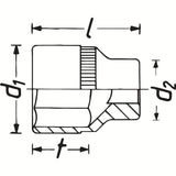 Hazet 900TZ-20.8-13/16 1⁄2″ Socket Outside 12-point traction profile 20.8 mm 13/16″