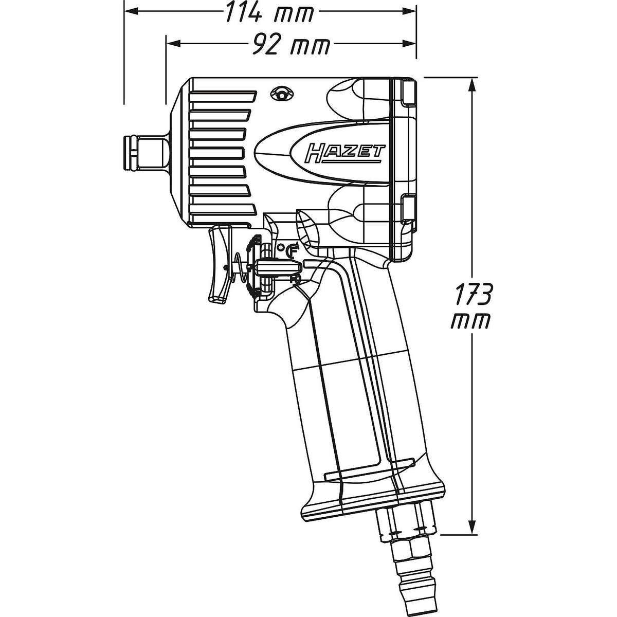 Hazet 9011M 3⁄8″ Impact wrench ∙ extra short ∙ 461 Nm
