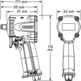 Hazet 9012M-1 1⁄2″ Impact wrench ∙ extra short ∙ 1200 Nm