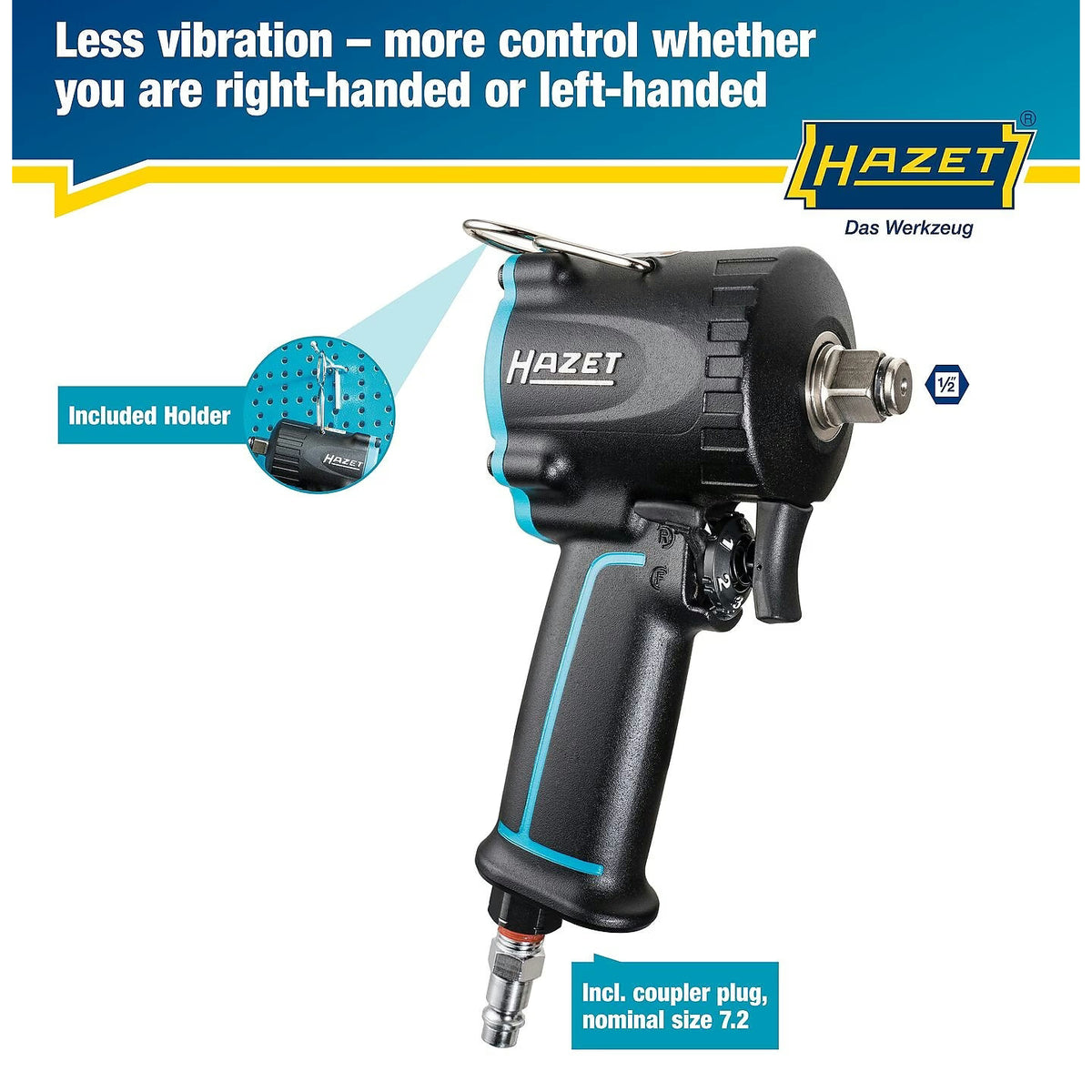 Hazet 9012M-1 1⁄2″ Impact wrench ∙ extra short ∙ 1200 Nm