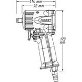 Hazet 9012M Pneumatic Impact Wrench, 1/2"