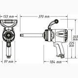 Hazet 9013LGTT 3⁄4″ Twin Turbo impact wrench ∙ long spindle ∙ 3800 Nm