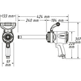 Hazet 9014LGTT 1″ Twin Turbo impact wrench ∙ long spindle ∙ 3850 Nm