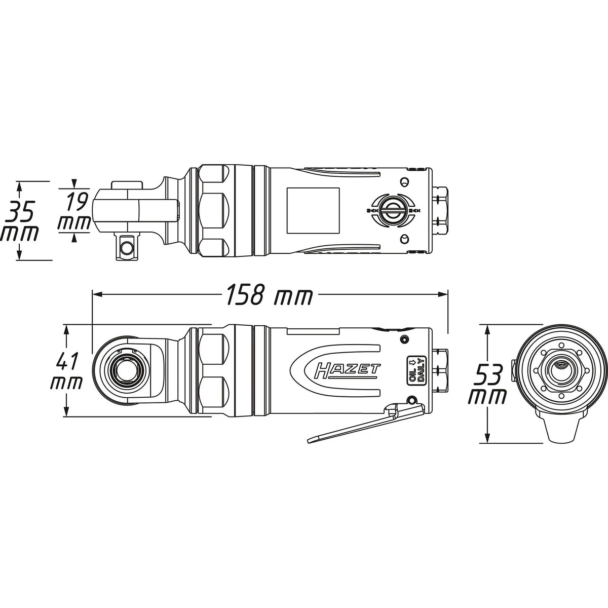 Hazet 9021SR-1 3⁄8″ Impact ratchet