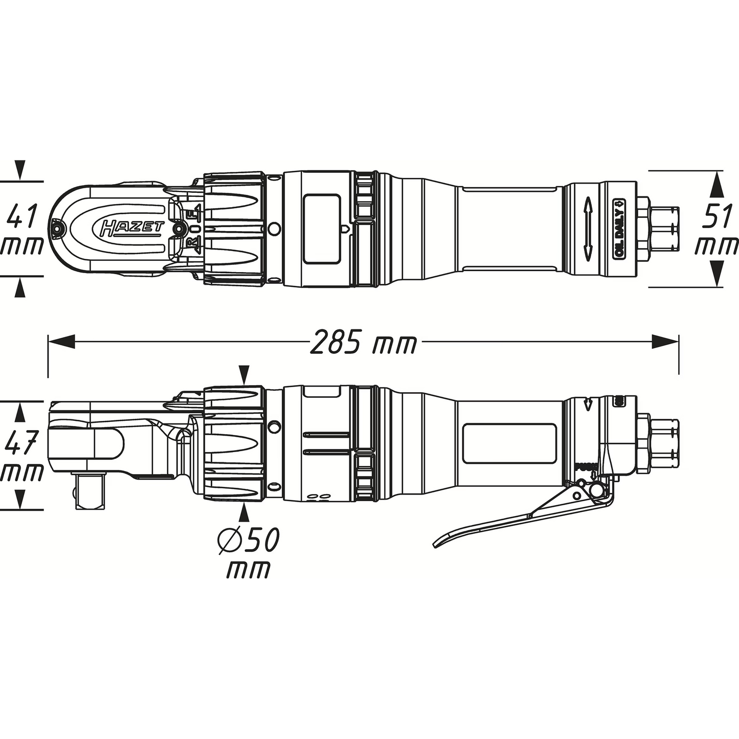Hazet 9022-360 1/2" High performance air ratchet