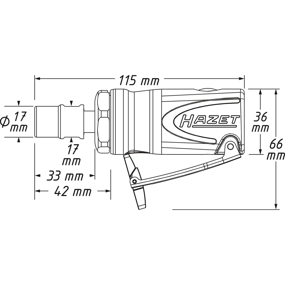 Hazet 9032M-1 Mini die grinder ∙ straight design