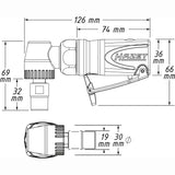 Hazet 9032M-5 Mini die grinder ∙ angled