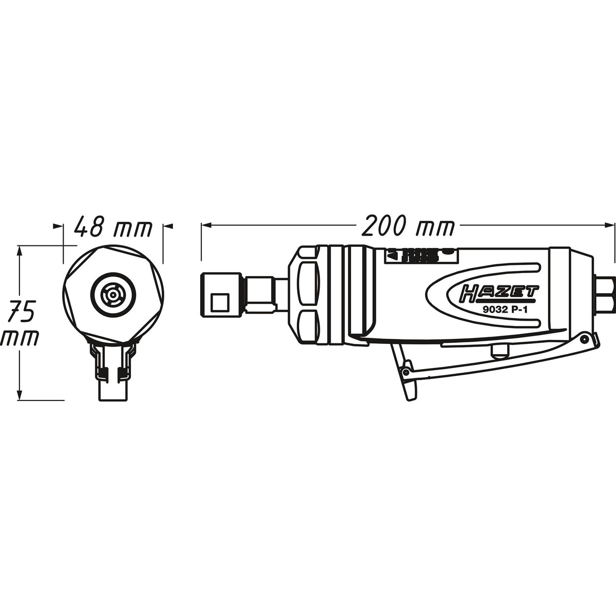 Hazet 9032P-1 Die grinder ∙ straight design