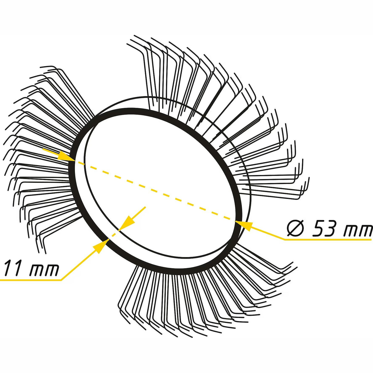 Hazet 9033-6-03/5 Brush belt ∙ 11 mm wide ∙ coarse ∙ bent tips