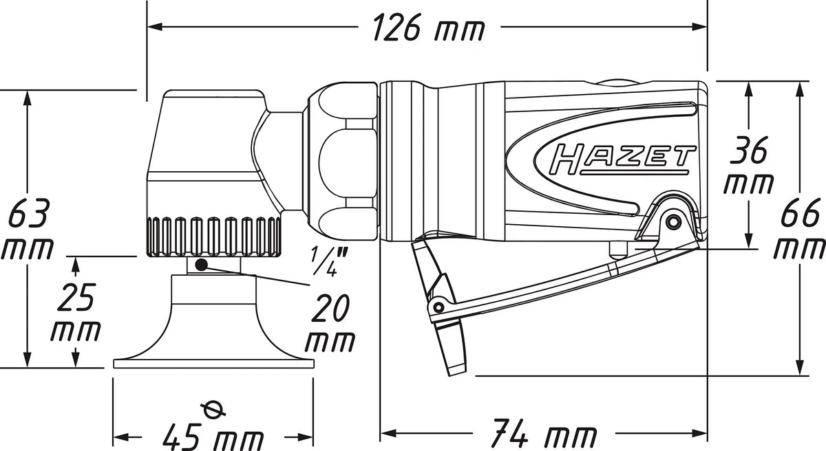 Hazet 9033M-11 Mini disc sander ∙ angled