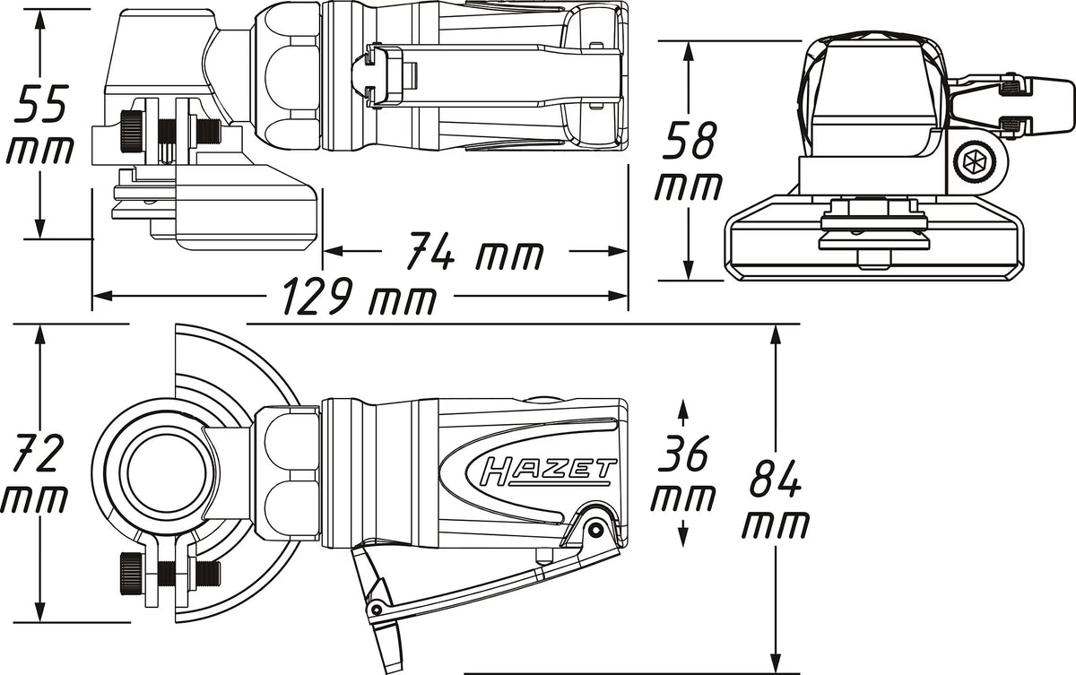 Hazet 9033M-7 Mini right-angle grinder