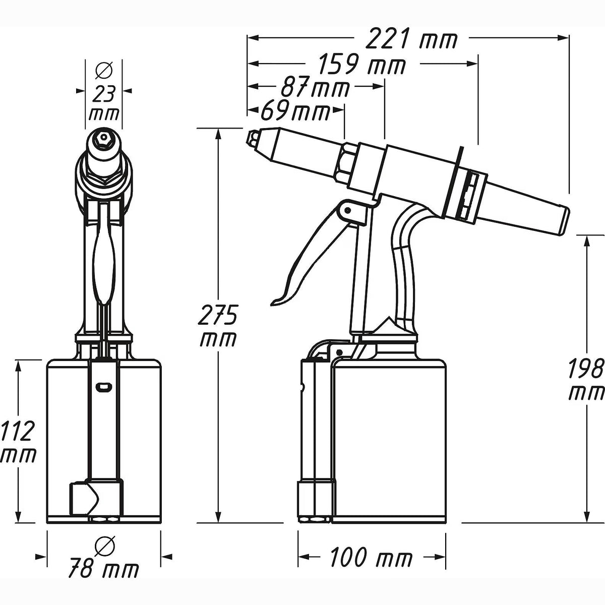 Hazet 9037SPC Blind rivet gun