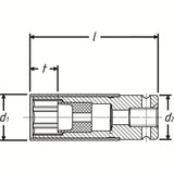 Hazet 903SLG-22 1⁄2″ Impact socket Outside hexagon traction profile 22 mm