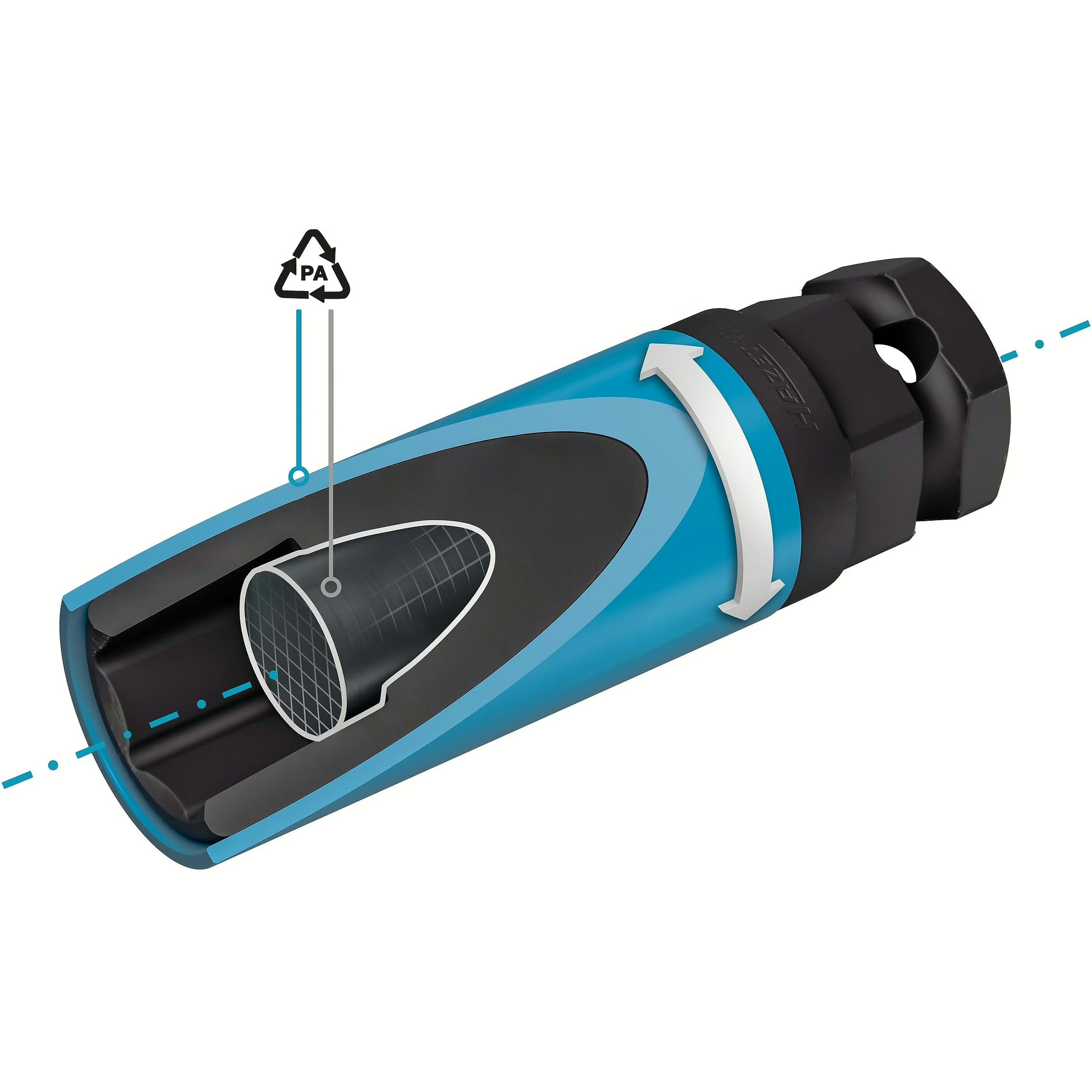 Hazet 903SLG6-17 1⁄2″ ∙ 24 mm outside hexagon Impact socket ∙ Outside hexagon traction profile ∙ 17 mm