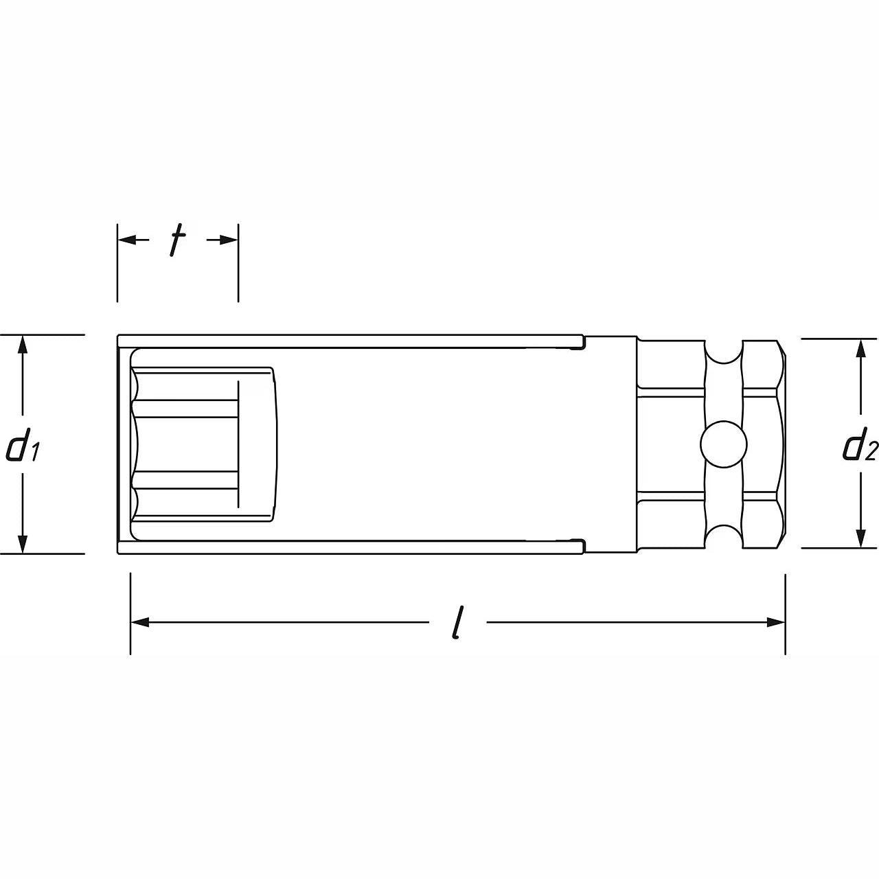 Hazet 903SLG6-19 1⁄2″ ∙ 24 mm outside hexagon Impact socket ∙ Outside hexagon traction profile ∙ 19 mm