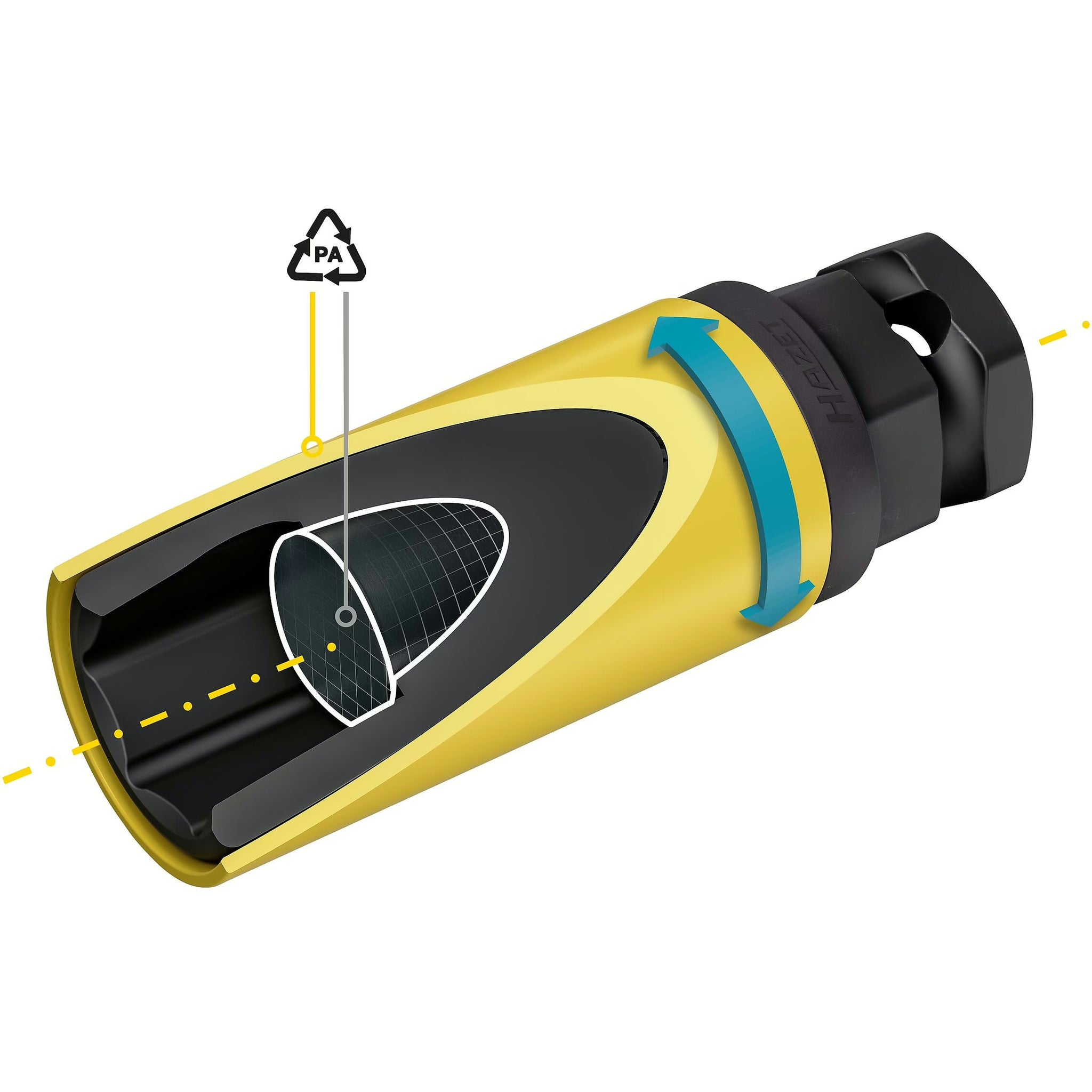 Hazet 903SLG6-19 1⁄2″ ∙ 24 mm outside hexagon Impact socket ∙ Outside hexagon traction profile ∙ 19 mm