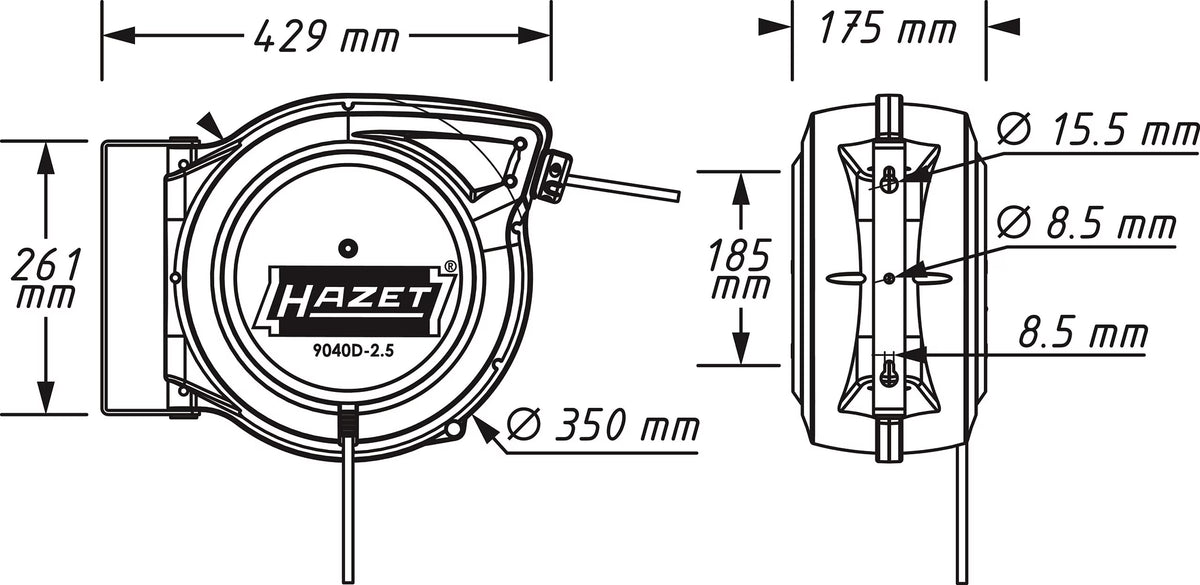 Hazet 9040D-2.5 Cable reel