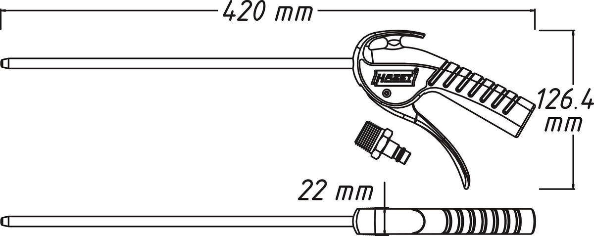 Hazet 9040P-2 Air blow gun ∙ 300 mm