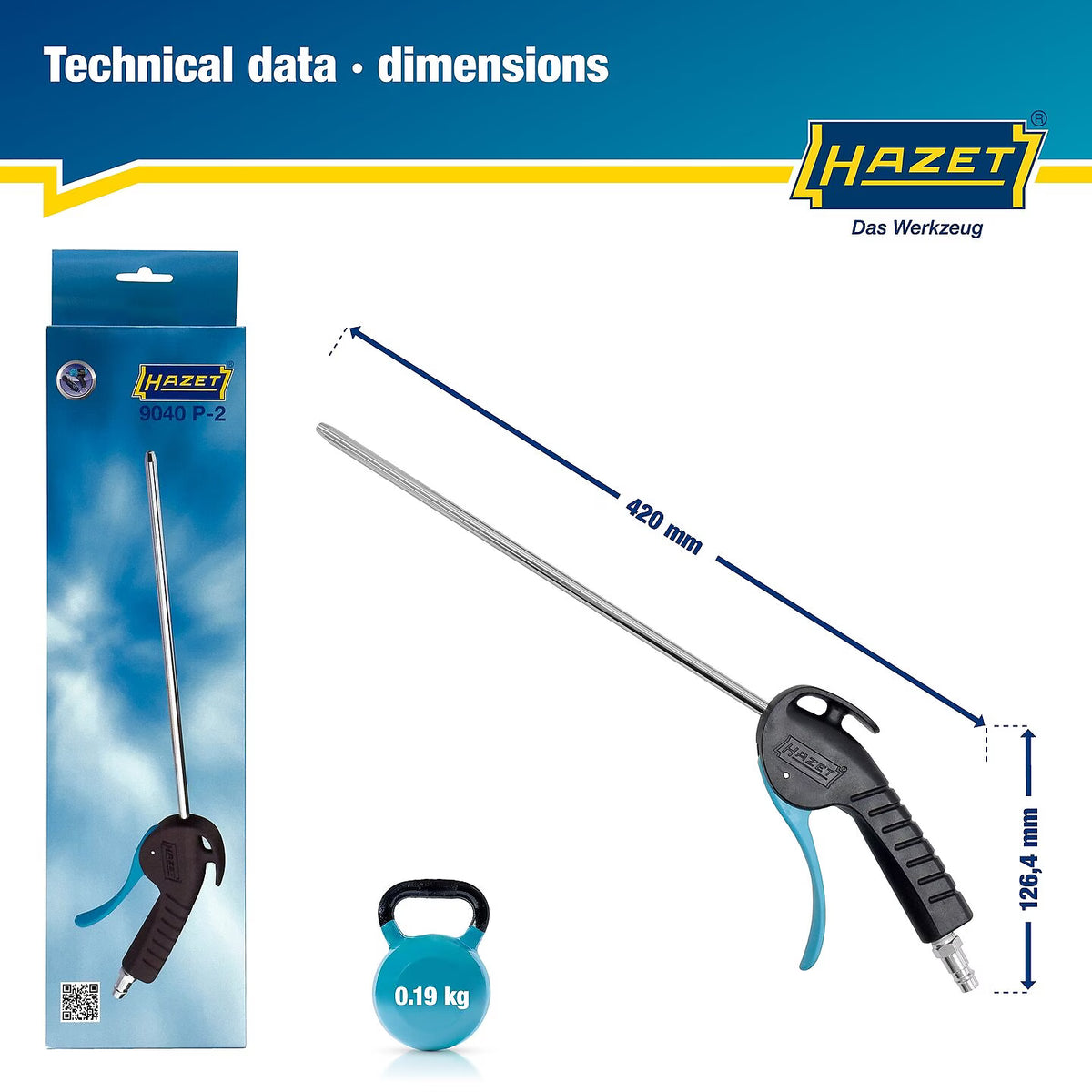 Hazet 9040P-2 Air blow gun ∙ 300 mm