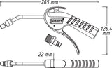 Hazet 9040P-4 Air blow gun ∙ 100 mm ∙ with Venturi nozzle and bent pipe