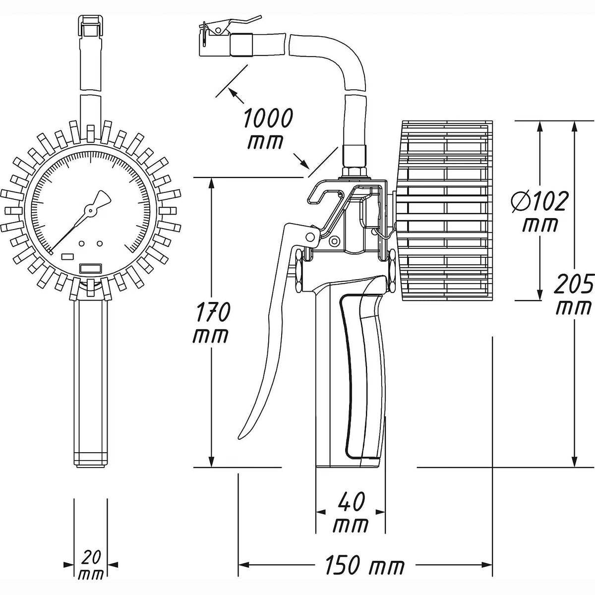 Hazet 9041G-1 Tyre inflator ∙ calibrated