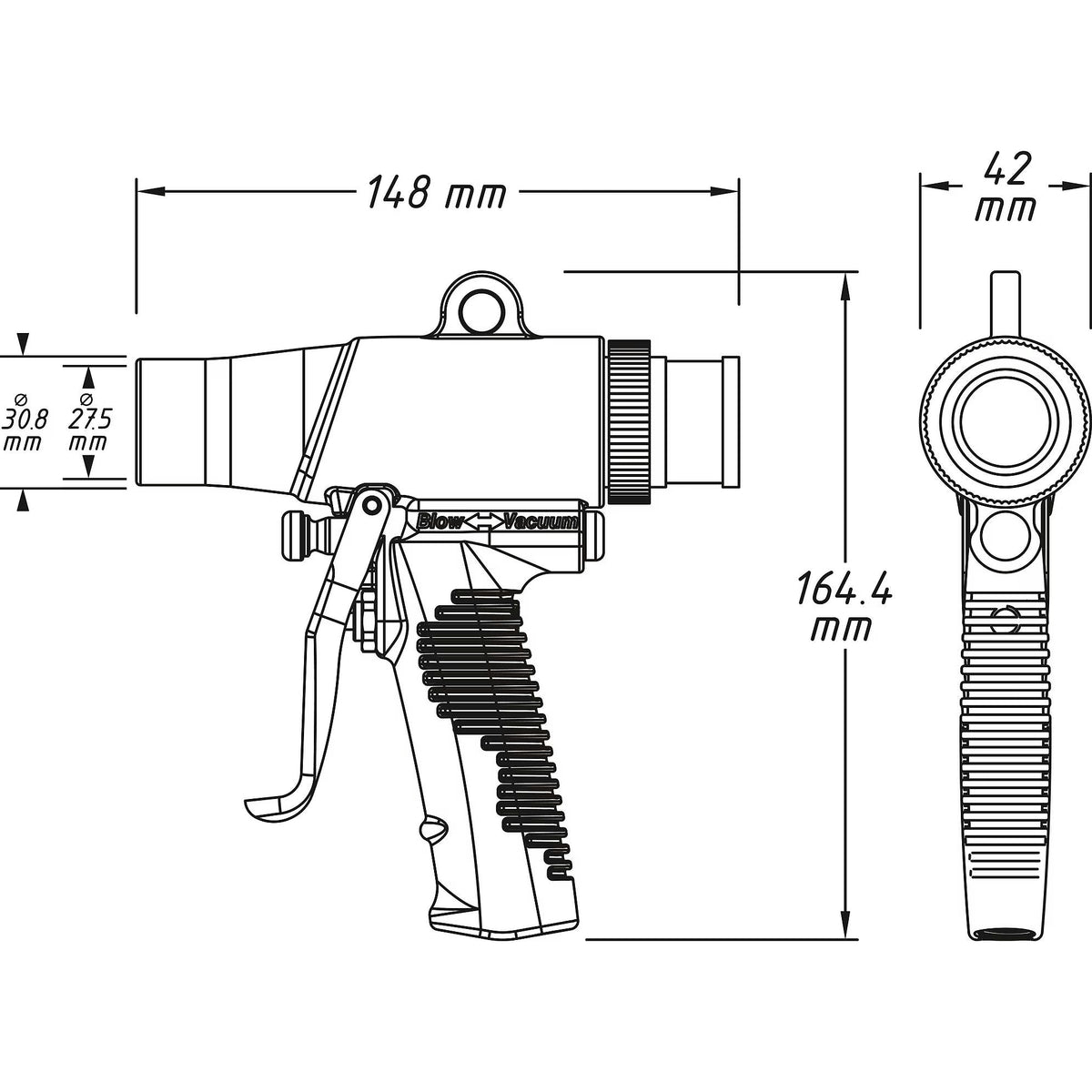 Hazet 9043N-10 Air blow and suction gun ∙ switchable