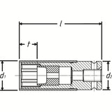 Hazet 904SLG-19 1⁄2″ Impact socket Outside hexagon traction profile 19 mm