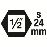 Hazet 985S-17 1⁄2″ ∙ 24 mm outside hexagon Impact screwdriver socket ∙ Inside hexagon profile ∙ 17 mm