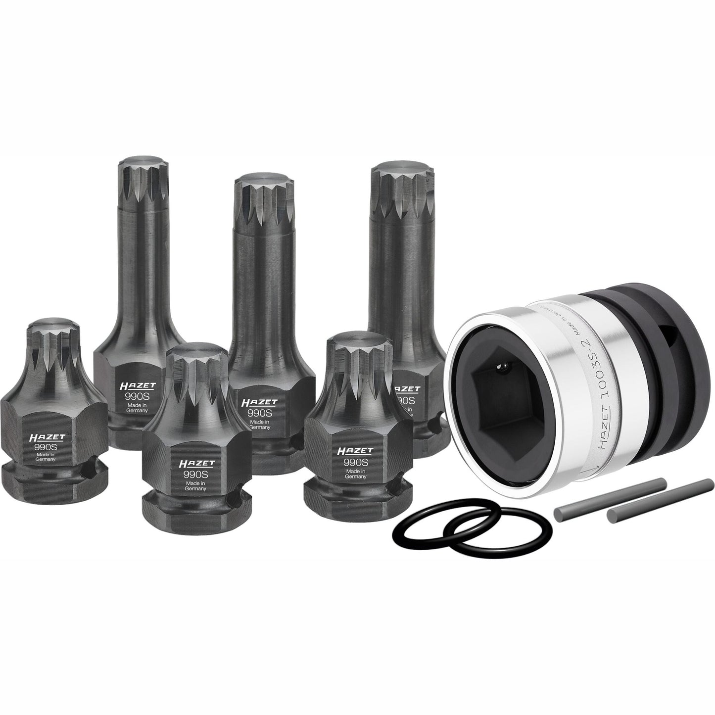 Hazet 990S/11 3⁄4″ ∙ 1⁄2″ ∙ 24 mm outside hexagon Impact screwdriver socket set ∙ Internal serration profile XZN