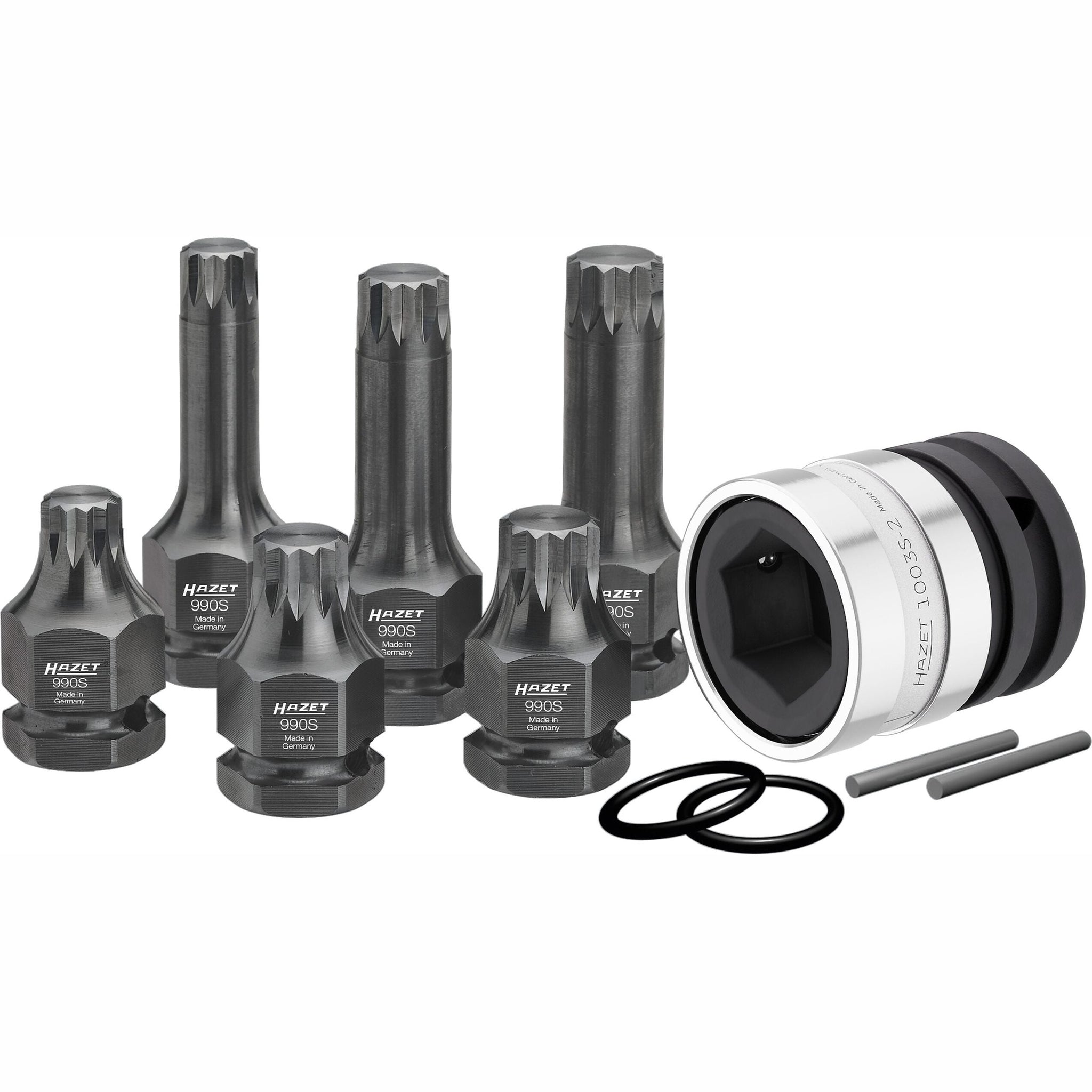 Hazet 990S/11 3⁄4″ ∙ 1⁄2″ ∙ 24 mm outside hexagon Impact screwdriver socket set ∙ Internal serration profile XZN
