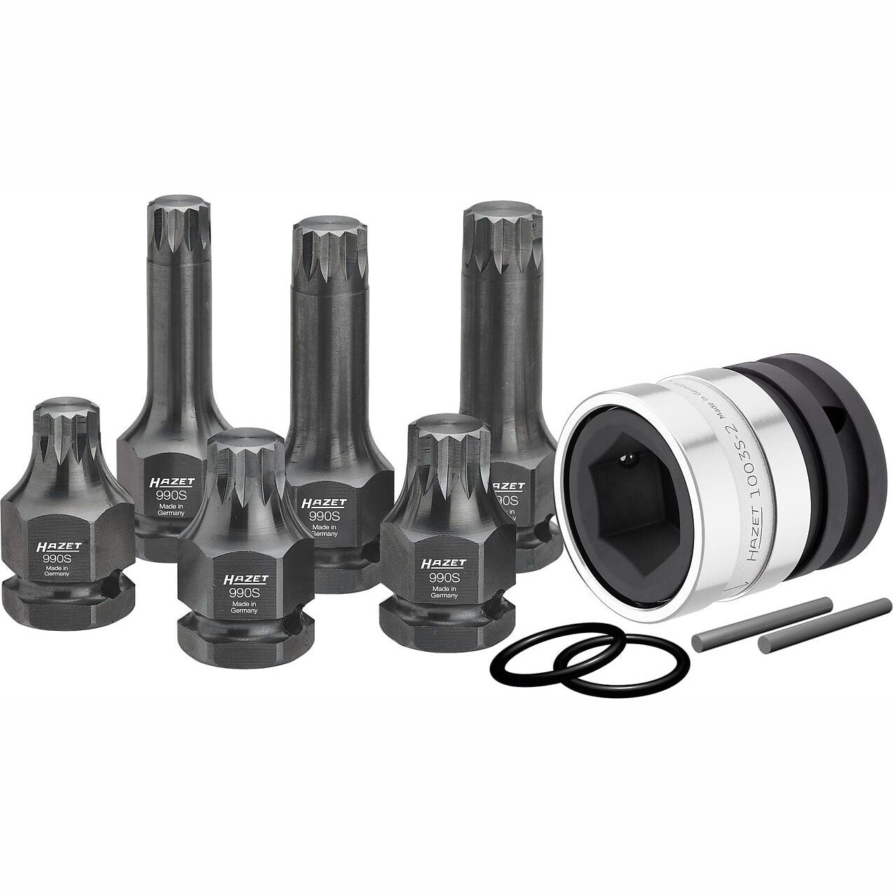 Hazet 990S/11 3⁄4″ ∙ 1⁄2″ ∙ 24 mm outside hexagon Impact screwdriver socket set ∙ Internal serration profile XZN