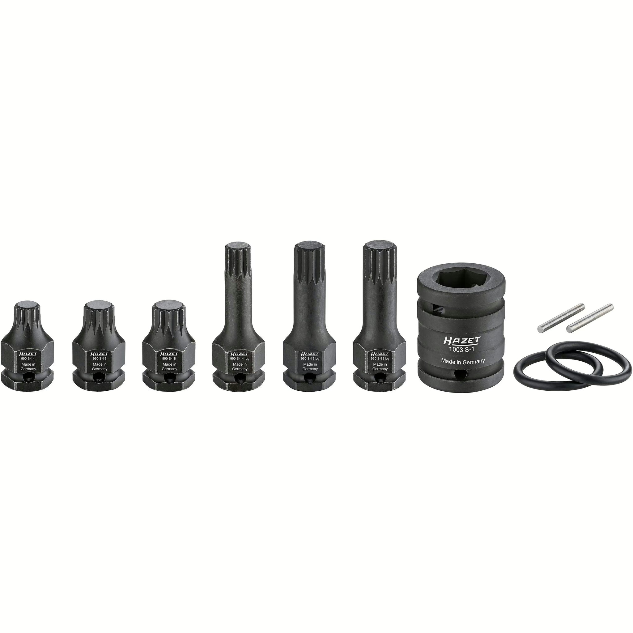 Hazet 990S/11 3⁄4″ ∙ 1⁄2″ ∙ 24 mm outside hexagon Impact screwdriver socket set ∙ Internal serration profile XZN
