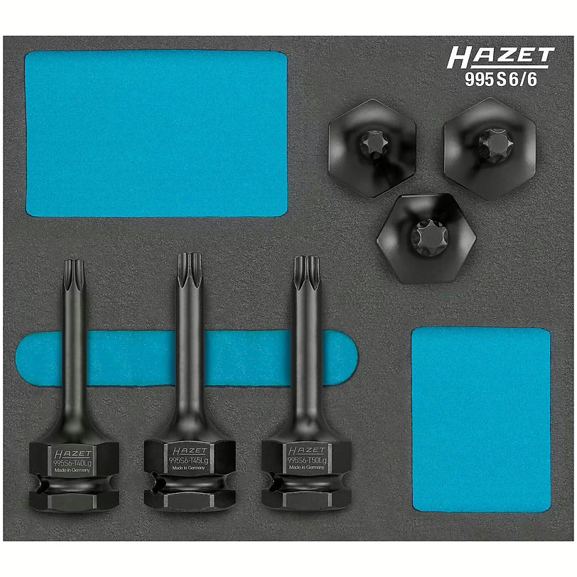 Hazet 995S6/6 1⁄2″ ∙ 24 mm outside hexagon Impact screwdriver socket set ∙ Inside TORX® profile
