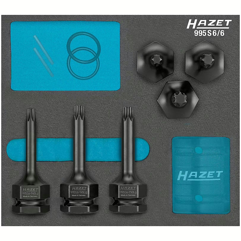 Hazet 995S6/6 1⁄2″ ∙ 24 mm outside hexagon Impact screwdriver socket set ∙ Inside TORX® profile