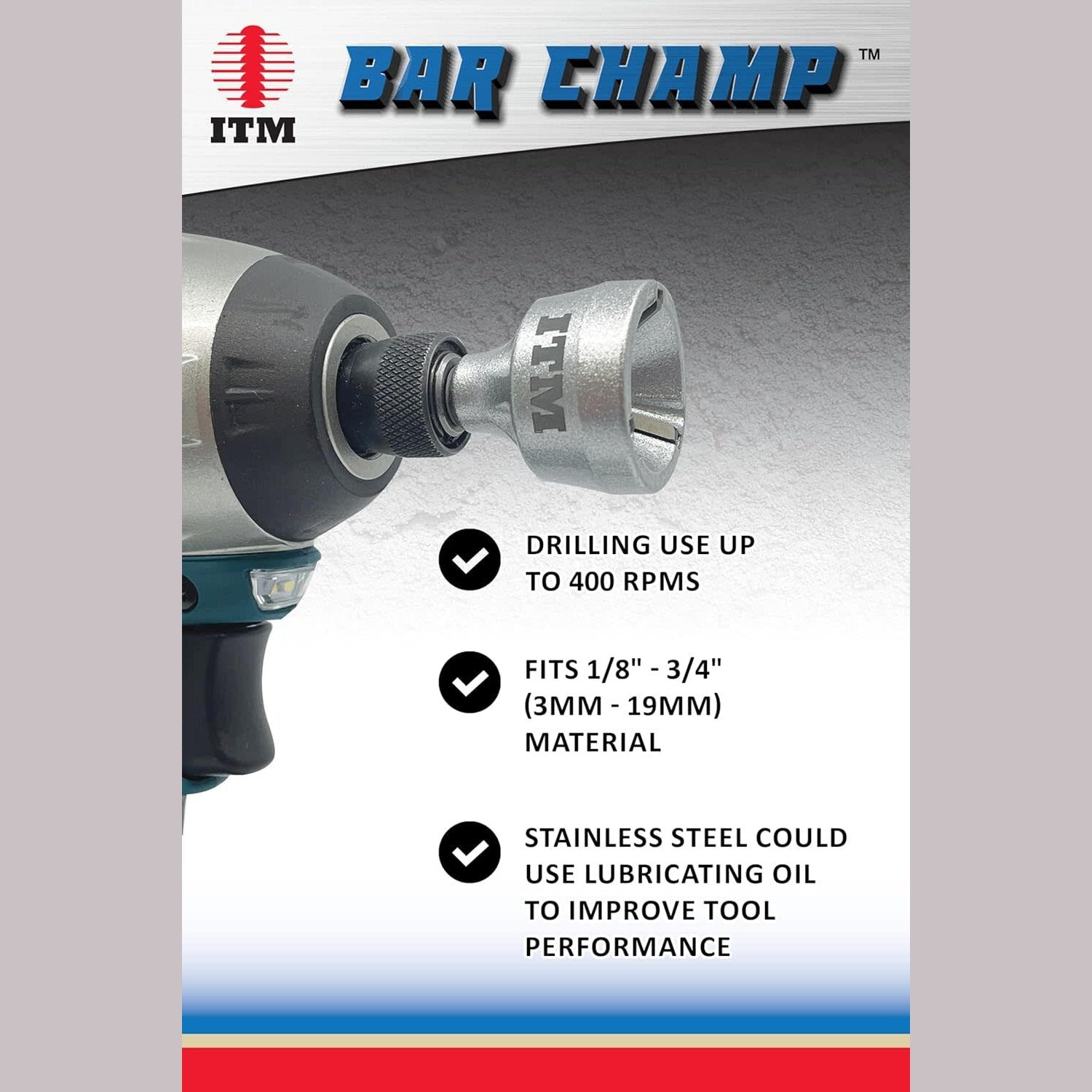 ITM BAR-01 Small 1/8 - 3/4 Inch M2 Steel Bar Champ Outer Reamer