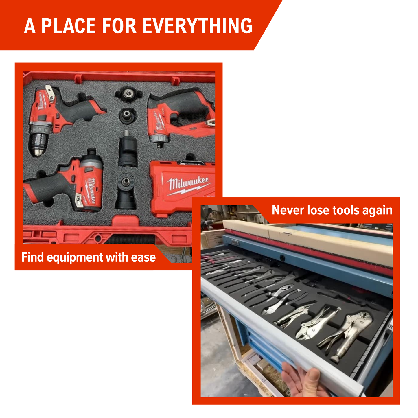 Kaizen Cut Kit - Foam Insert for Milwaukee Compact Low Profile PackOut 8436