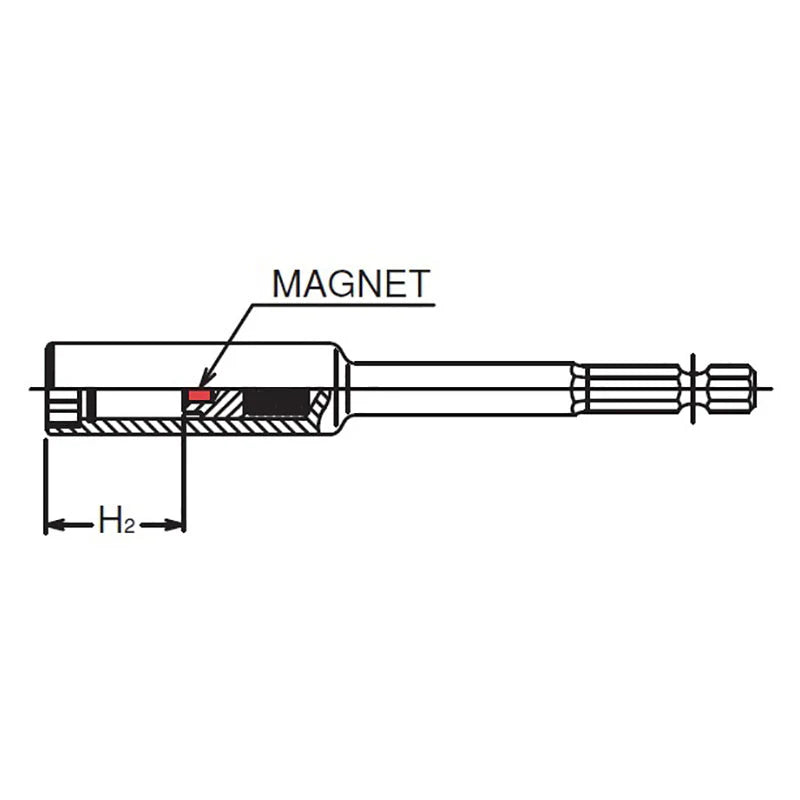 Koken 115G.150-13 - 1/4" Hex Drive Slide Magnet 6-Point Nut Setter, 150mm Length