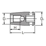 Koken 13103M-8 1.25 - 3/8" Sq Drive Stud Bolt Setter M8 x 1.25, 35mm Length