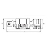 Koken 13772-B 3/8 Sq. Dr. Impact Ball Type Universal Double Joint - Length 75mm