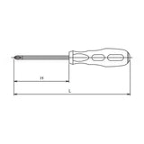 Koken 166P-2 - Phillips JIS Blade Through type Screwdriver PH2 Length 210mm