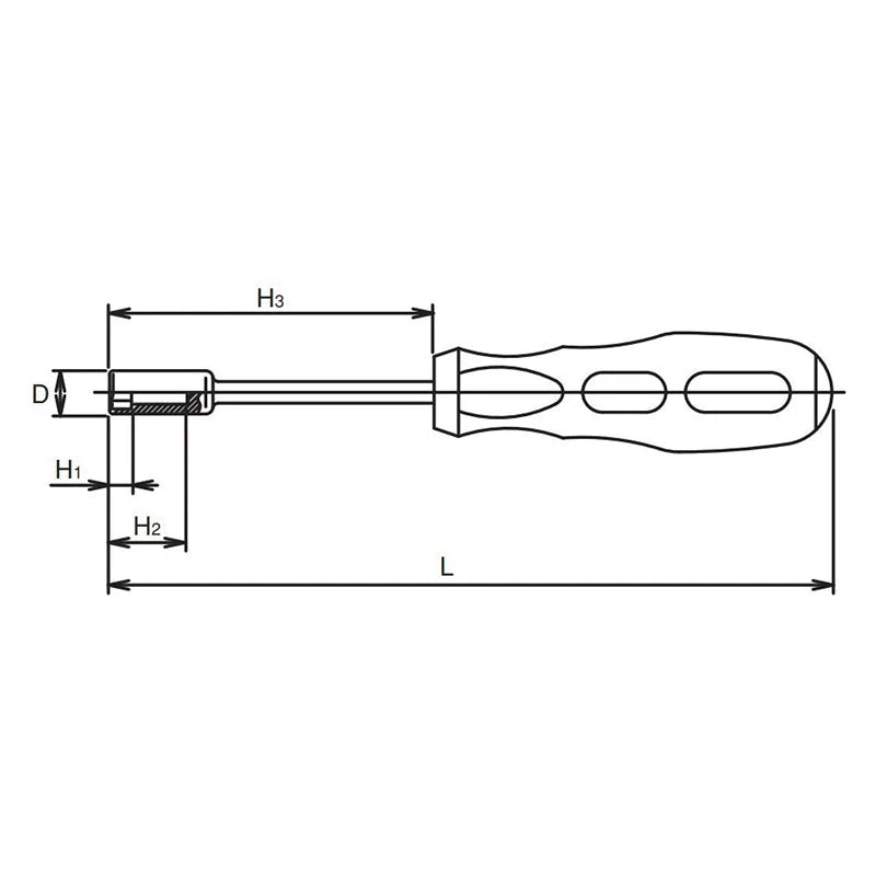 Koken 167M-4.5 - Socket Driver 4.5mm 6 point Length 225mm