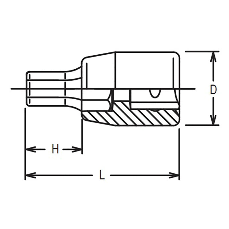 Koken 2010M.25-12 - 1/4 Sq. Dr. Bit Socket 12mm Hex Length 25mm