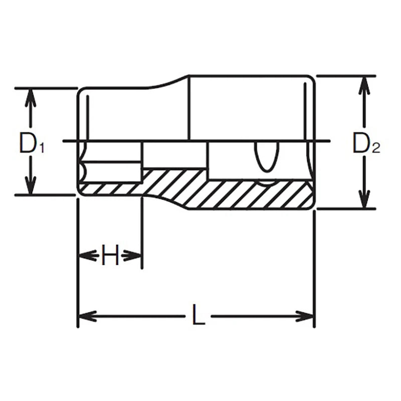 Koken 2400M-10 - 1/4" Sq Drive 6 point chrome Metric Socket 10mm