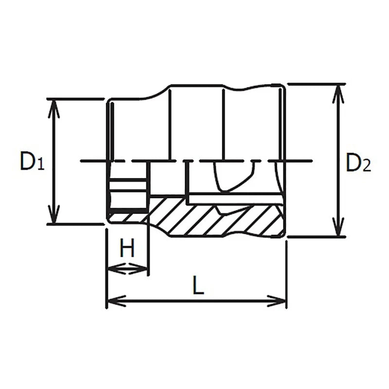 Koken 2400MZ-13 1/4 Sq. Dr. Z-Series 6 point chrome Metric Socket 13mm