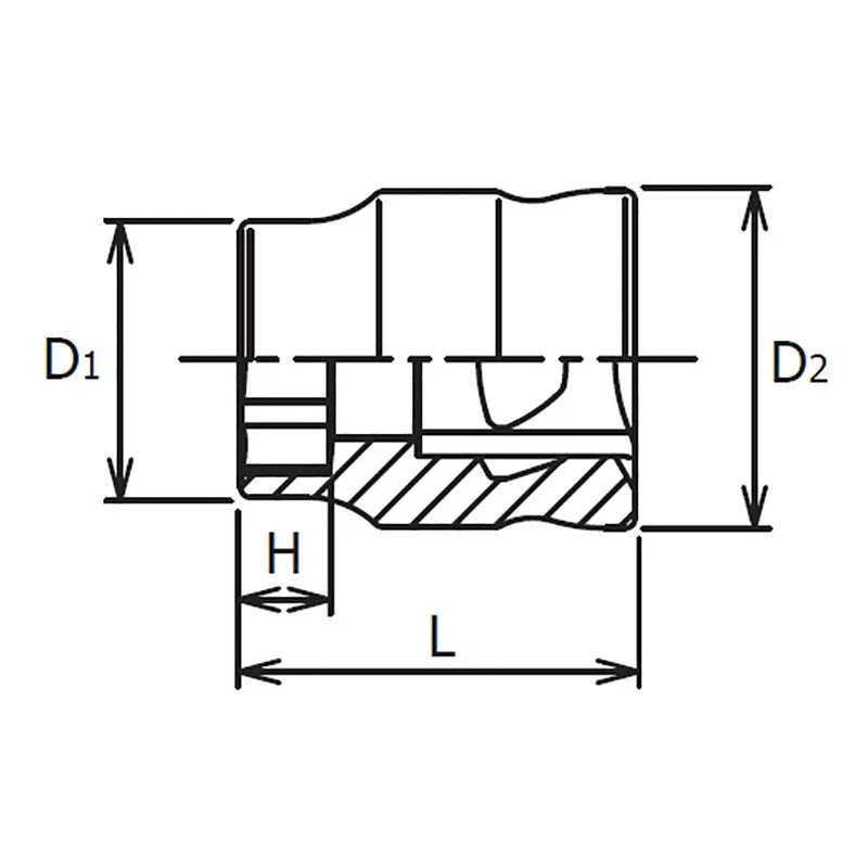 Koken 2400MZ-7 1/4 Sq. Dr. Z-Series 6 point chrome Metric Socket 7mm