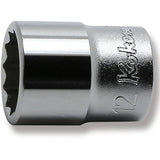 Koken 2405M-12 - 1/4 Sq. Dr. 12 Point chrome Socket 12mm