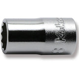 Koken 2405M-8 - 1/4 Sq. Dr. 12 Point chrome SAE Socket 8mm