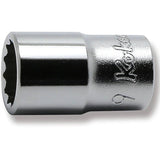 Koken 2405M-9 - 1/4 Sq. Dr. 12 Point Chrome SAE Socket 9mm